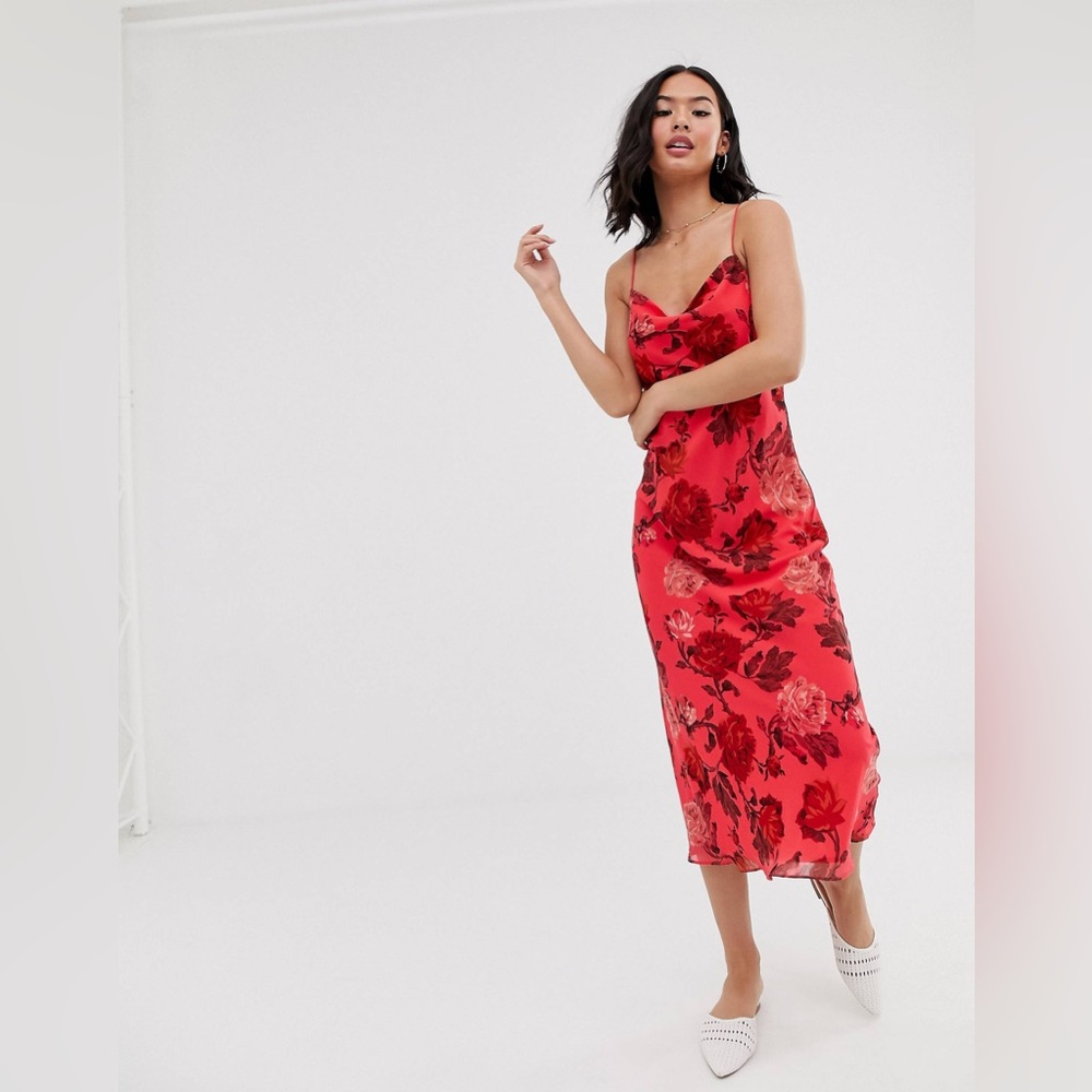 C/Meo Collective Variation flora midi slip dress